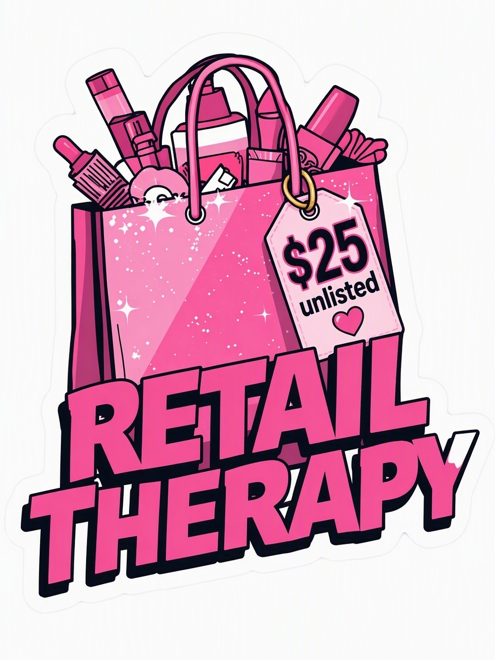 Retail Therapy Pink Bath & Body Gift Bag Sticker